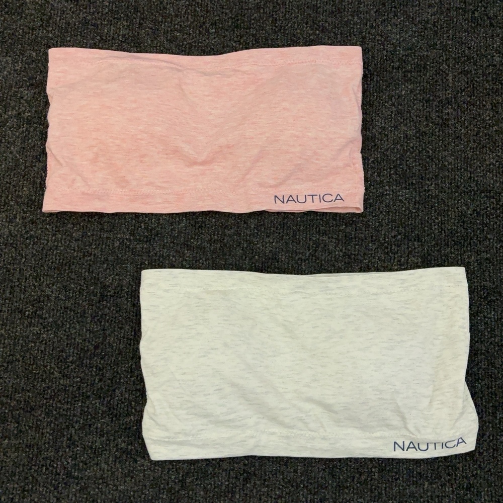 Nautica Intimates Bandeau Bra Set Womens XL Multicolor Strapless Wireless 2 Pack
